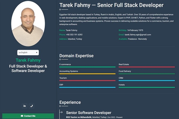 Tarek Fahmy CV